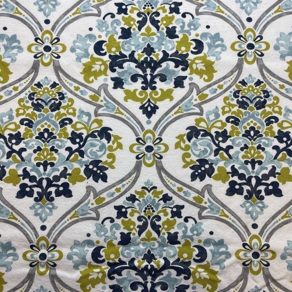 Cynthia Rowley Tablecloth Rectangular 60"x75” Blue Green Paisley Floral Cotton - Picture 1 of 4